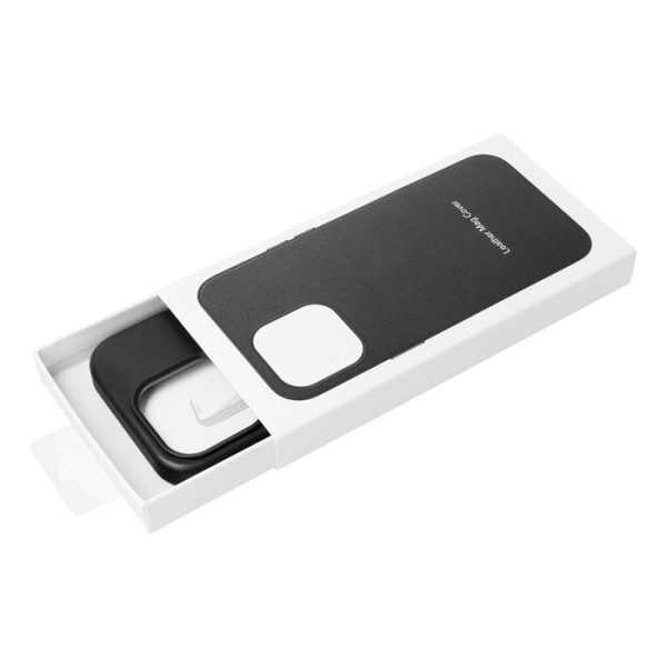 iPhone Leather MagSafe Case in schwarz Box Zubehör online kaufen bestellen