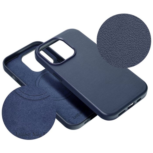 iPhone Leather MagSafe Case in blue Textur Zubehör online kaufen bestellen