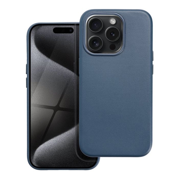 iPhone 15 Pro Max Leather MagSafe Case in blau Zubehör online kaufen bestellen