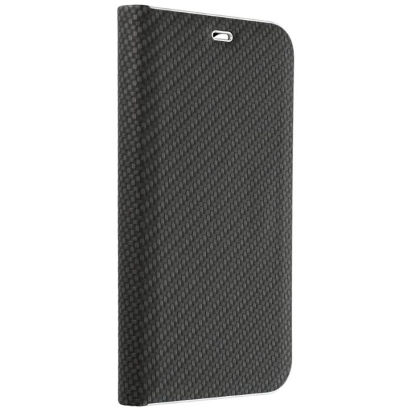 iPhone 16 Pro Max LUNA Book in Carbon schwarz mit silbernem Rahmen vorne online kaufen bestellen
