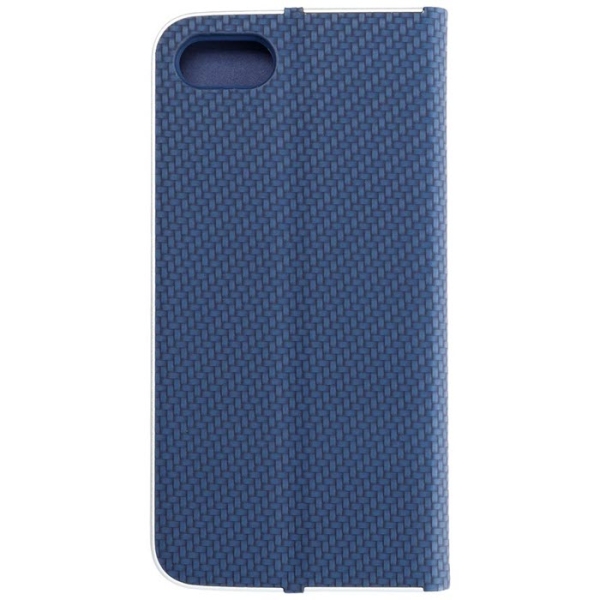 iPhone 7 8 SE 2020 2022 LUNA Book in Carbon blau mit silbernem Rahmen hinten online kaufen bestellen