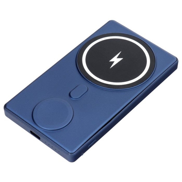 iPhone und Apple Watch Power Bank MagSafe Qi kabellos magnetisch blau Zubehör online kaufen