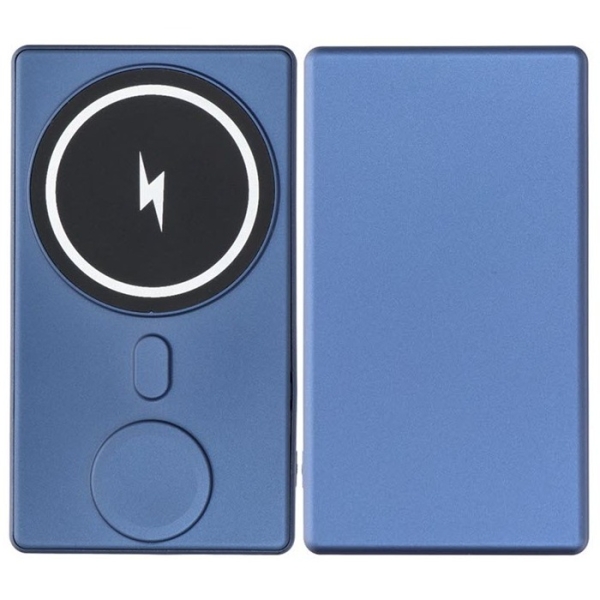 iPhone und Apple Watch Power Bank MagSafe Qi kabellos magnetisch blau vorne und hinten Zubehör online kaufen