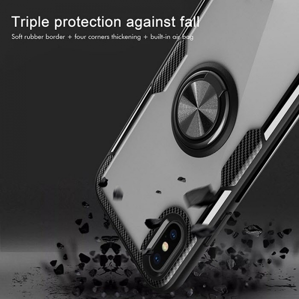 iPhone Hybrid Magnet Ring Case in Carbon schwarz Sturz online kaufen bestellen