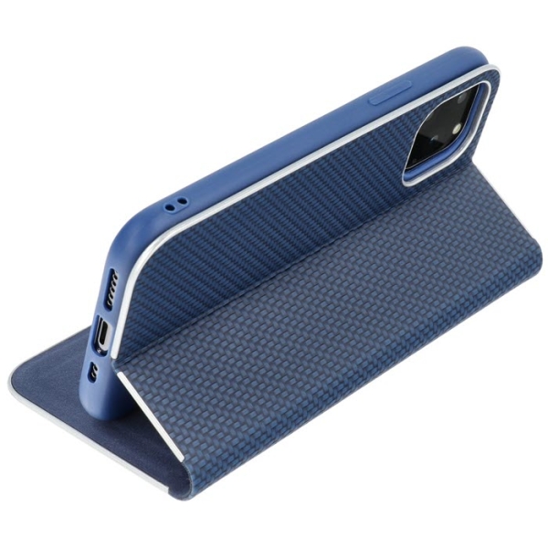 iPhone 15 Pro Max LUNA Book in Carbon blau mit silbernem Rahmen Stand online kaufen bestellen