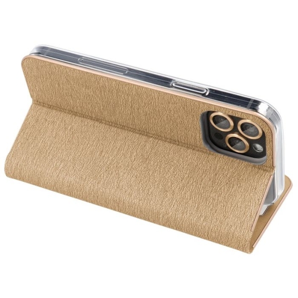 iPhone 13 Pro Max LUNA Book Case gold aufgestellt Zubehör online kaufen bestellen