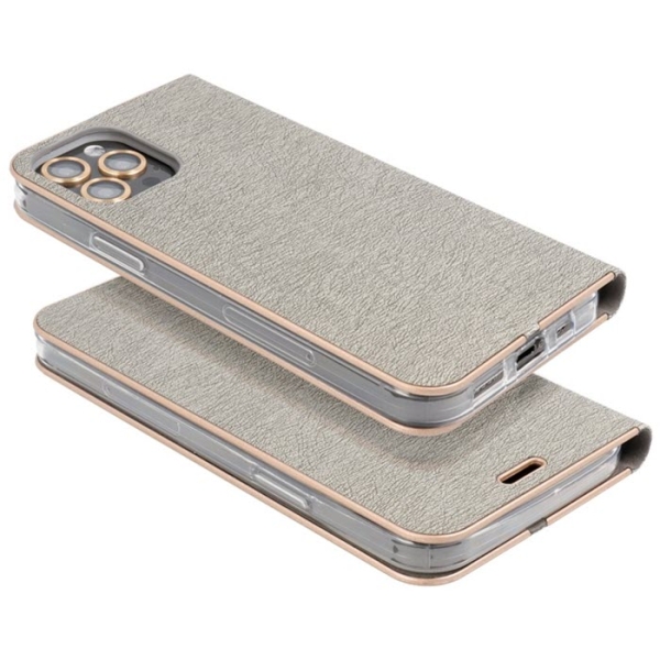 iPhone 11 Pro Max LUNA Book Case grau liegend hinten Zubehör online bestellen
