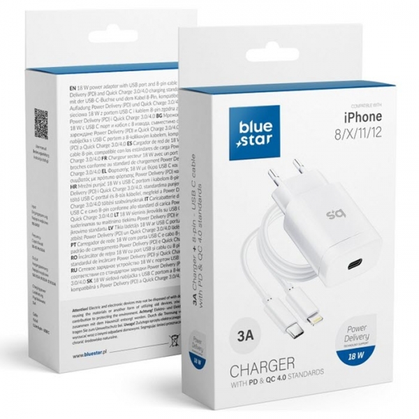 iPhone Lade-SET 18W Ladegerät mit Ladekabel Blue Star Box Zubehör online kaufen