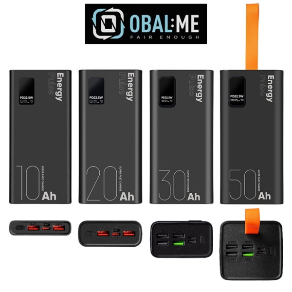 Fast Charge Powerbank OBAL:ME EnergyPulse QC PD Power Delivery 10000 20000 30000 50000 mAh Online-Handyshop kaufen