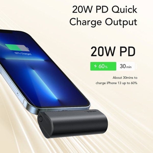 VEGER PlugOn iPhone Powerbank mit Lightning Stecker 5000mAh PD 20W Zubehör online kaufen bestellen