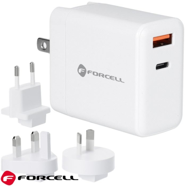 Internationales iPhone Reise Schnell Ladegerät mit 3 Adapter PD QC Forcell F-ENERGY TFK-TC-45WPDAC Zubehör online kaufen