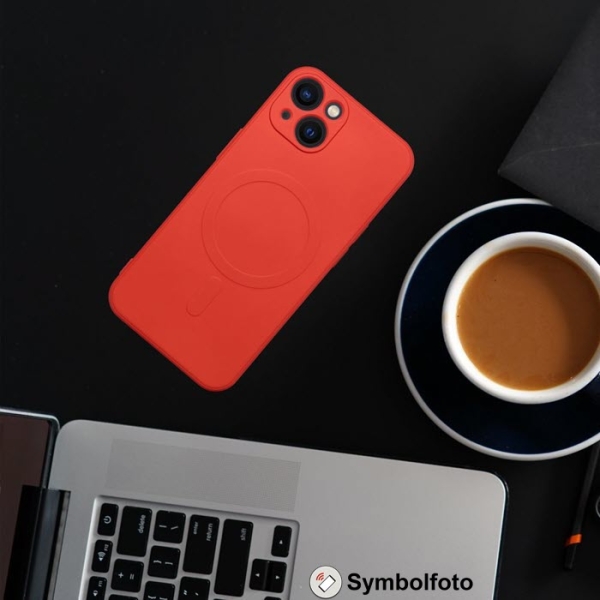 iPhone Silicone Mag Cover MagSafe in rot Details am Tisch Zubehör online kaufen bestellen