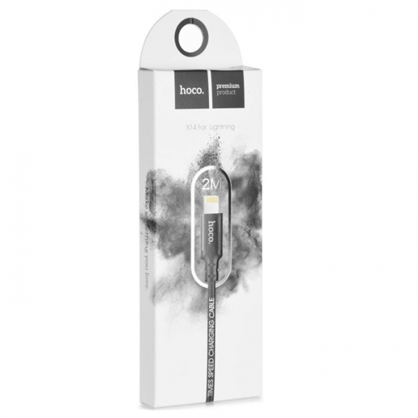 Ladekabel Lightning Textilüberzug schwarz 1 Meter hoco X14 Box iPhone Zubehör online bestellen